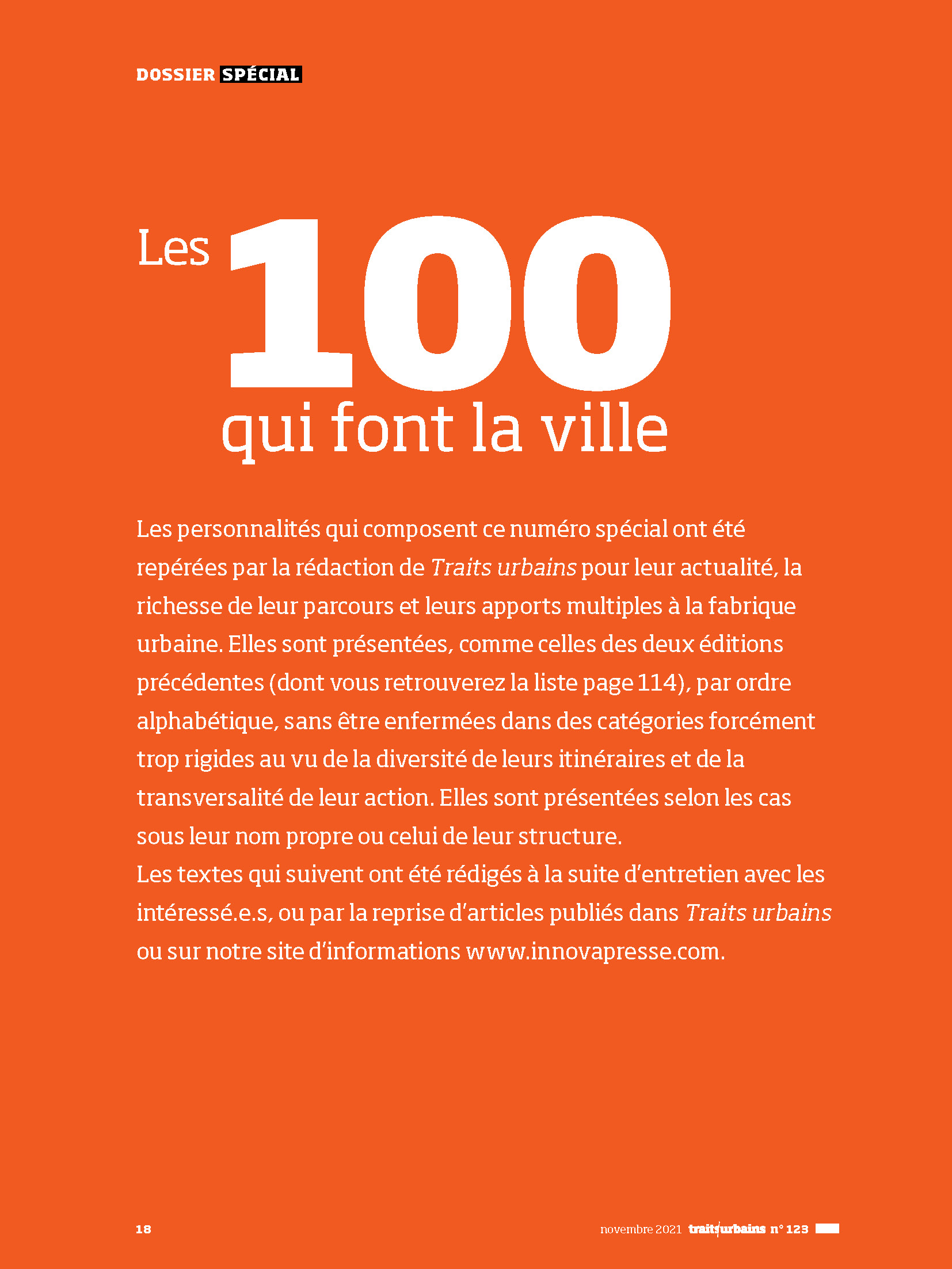 ANMA Urban Features 100 that make the city